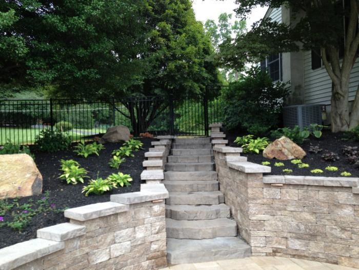 Geometrischer, Großer, Halbschattiger Klassischer Gartenweg neben dem Haus mit Natursteinplatten in Baltimore