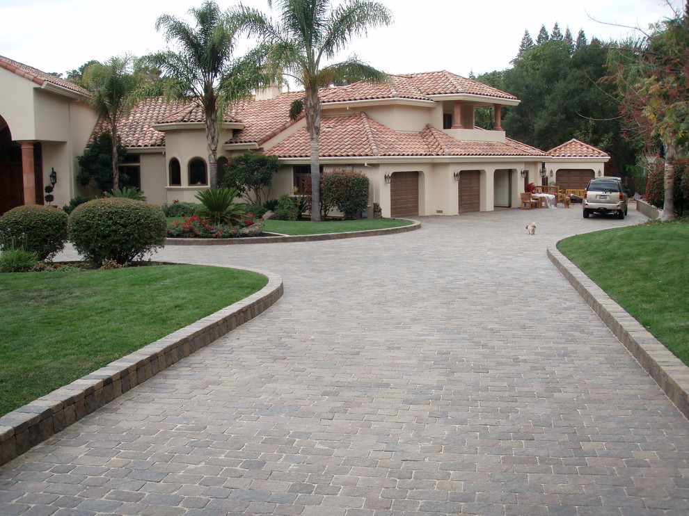 Paver Driveway And Walkway Installation Danville CA Mediterranean Landscape San