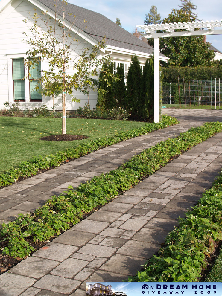 Paver Driveway Rustic Drive Strips Craftsman Landscape San Francisco By The Legacy