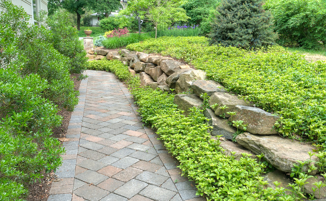 Paver Walkway In Herringbone Pattern Contemporary Garden New York By Environmental Design Assoc Inc Houzz