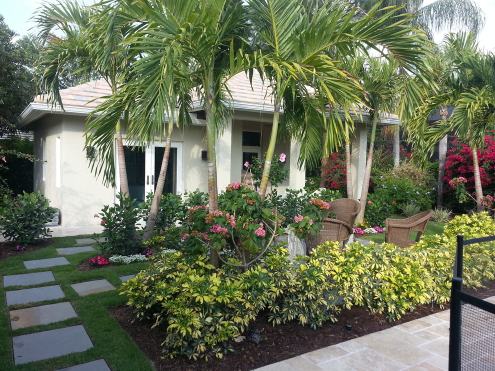 This is an example of a tropical landscaping in Miami.