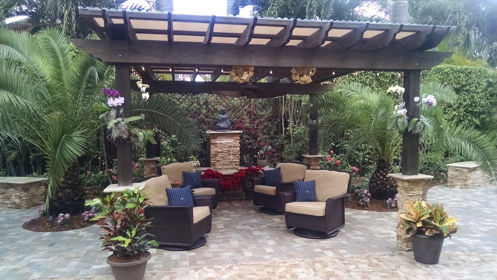 Pergola Paradise Tropical Patio Miami by Amazing Outdoors Miami