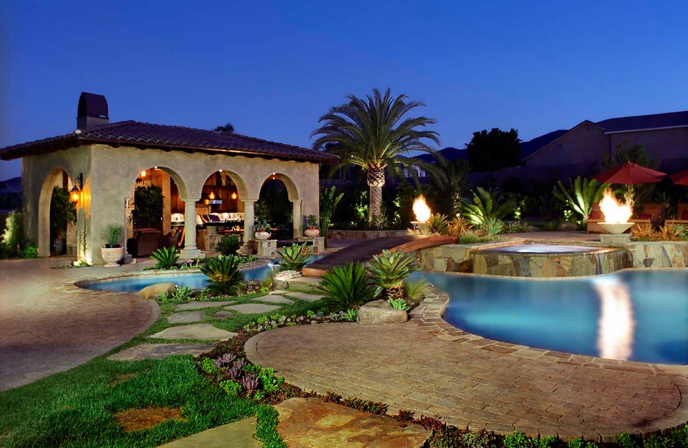 pool/cabana - Mediterranean - Landscape - Orange County - by Rene ...