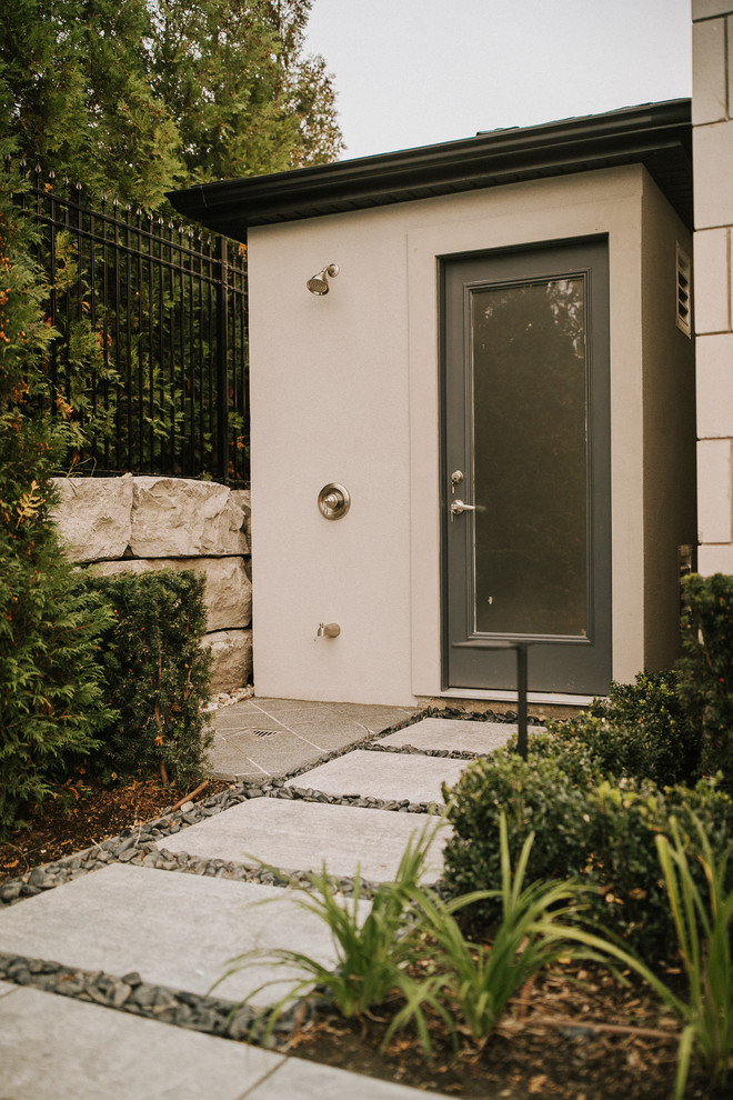 Pool Cabana with Outdoor Shower Traditional Landscape Other by