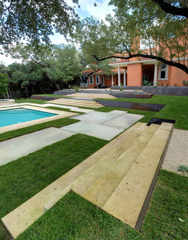 Inspiration for a contemporary garden steps in Austin.