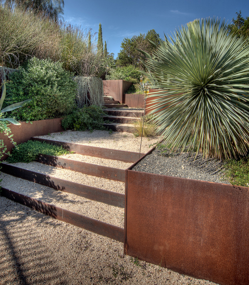 Mediterraner Garten mit Wüstengarten in Austin