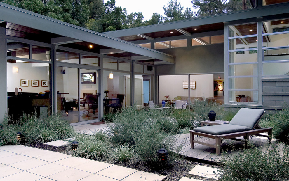 This is an example of a modern courtyard garden in Los Angeles.