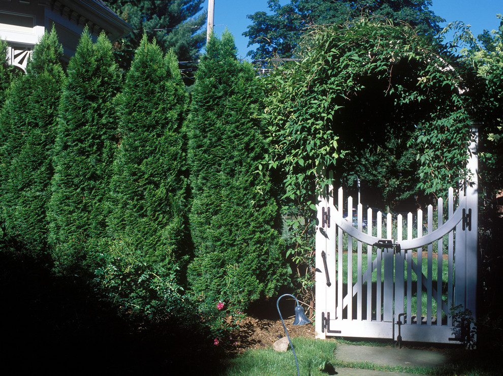 Idee per un giardino classico nel cortile laterale con un ingresso o sentiero