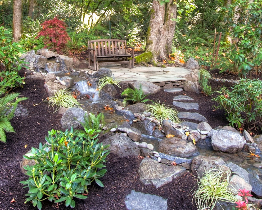 Photo of a rustic water fountain landscape in Portland.