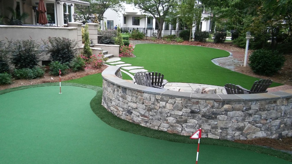 Putting Greens and Sand Traps Traditional Landscape Charlotte
