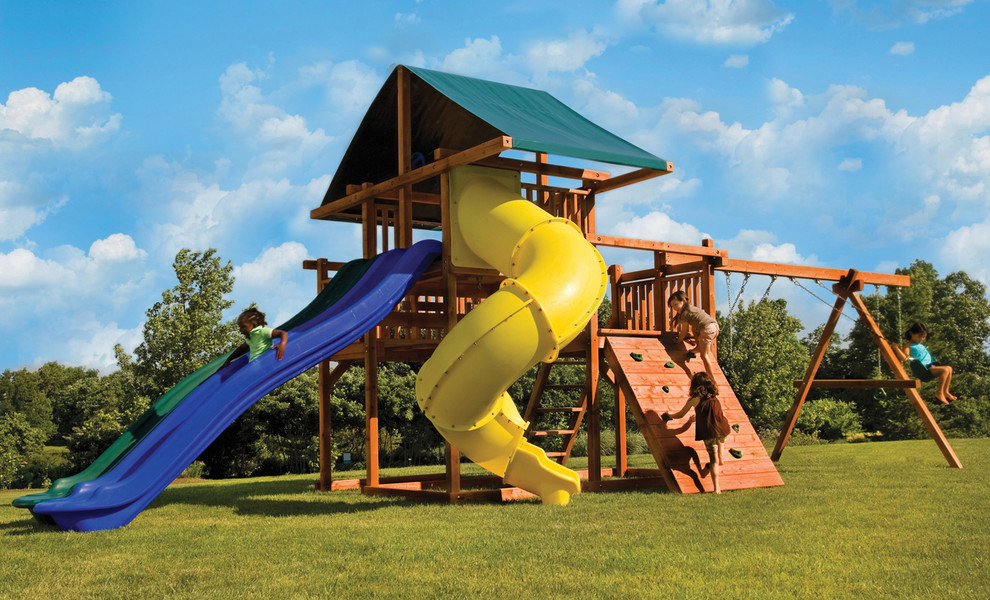 Inspiration for a large traditional outdoor playset in Detroit.