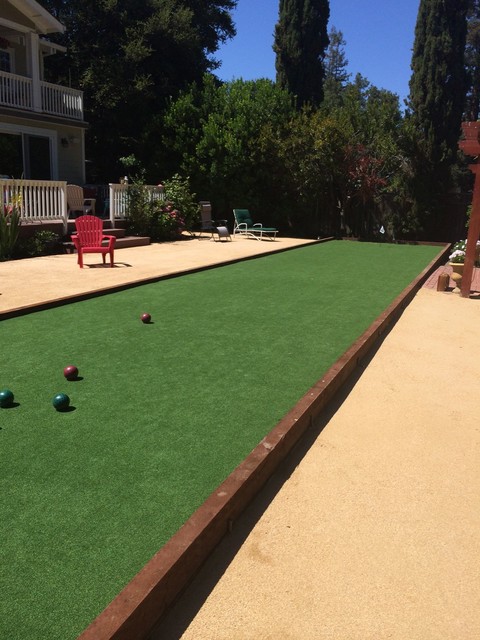 Redwood City Bocce Court Mediterranean Landscape San