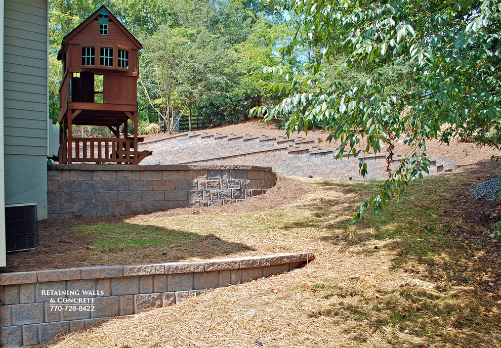 Residential Retaining Walls in Roswell Rustic Landscape