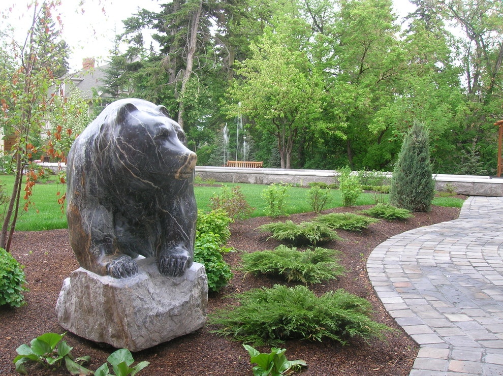 Residential Yard & Firepit Traditional Landscape Calgary by