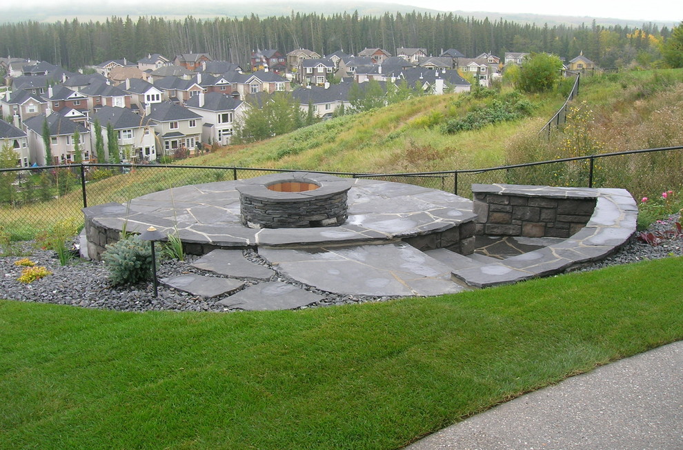 Residential Yard & Firepit Traditional Landscape Calgary by