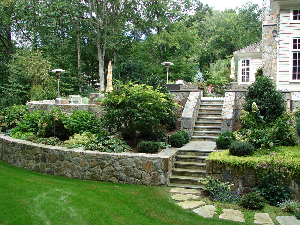 Retaining Walls, Terraced Landscaping, Stone Stairs Traditional Landscape New York by