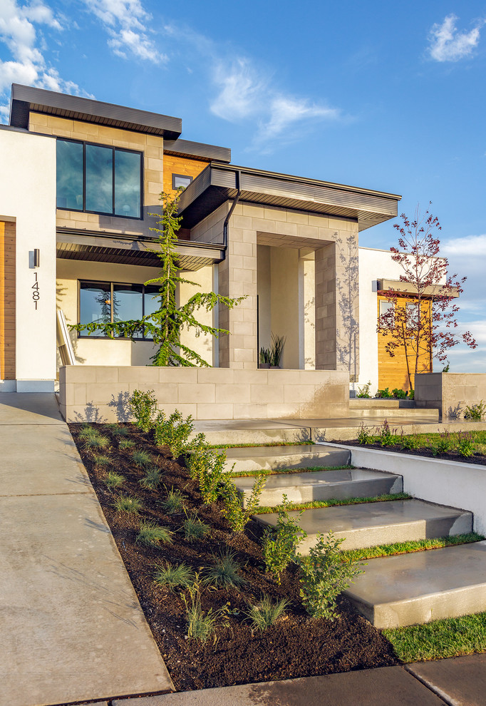 Design ideas for a medium sized contemporary front driveway full sun garden in Salt Lake City.