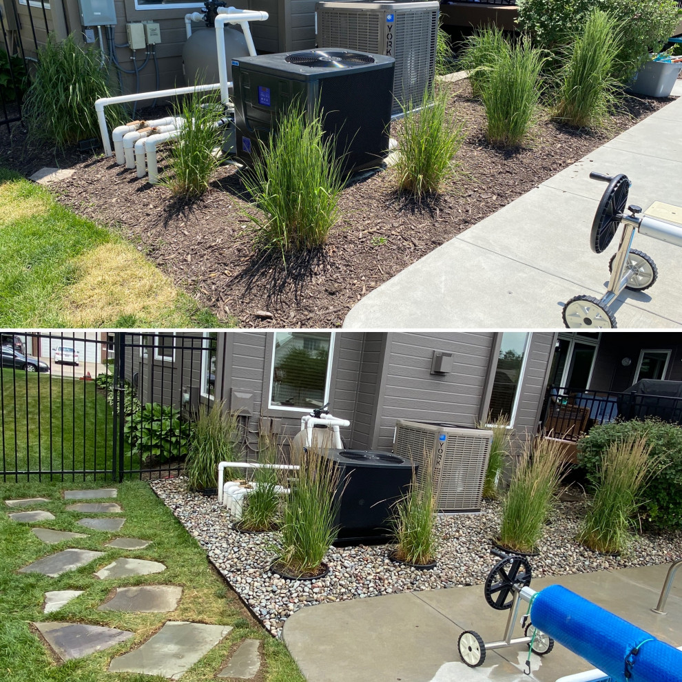 River rock and flagstone Landscape Omaha by Yard Transformations