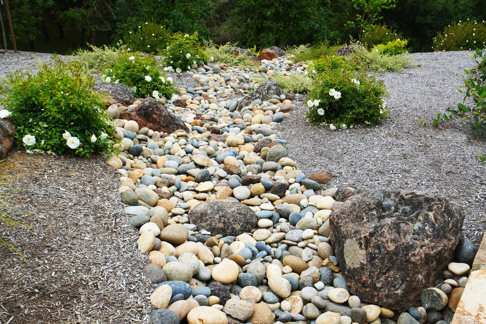River Stone Stream Bed Contemporary Landscape San Francisco by