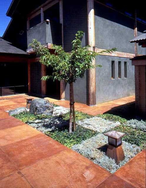 Réalisation d'un jardin minimaliste.