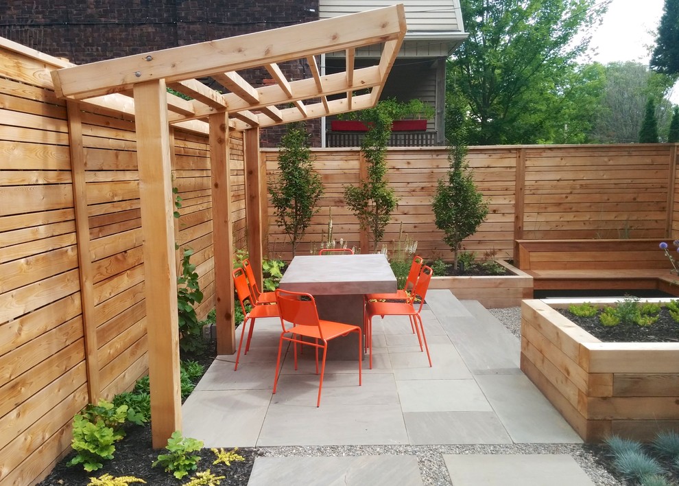 Idee per un piccolo giardino design esposto in pieno sole dietro casa