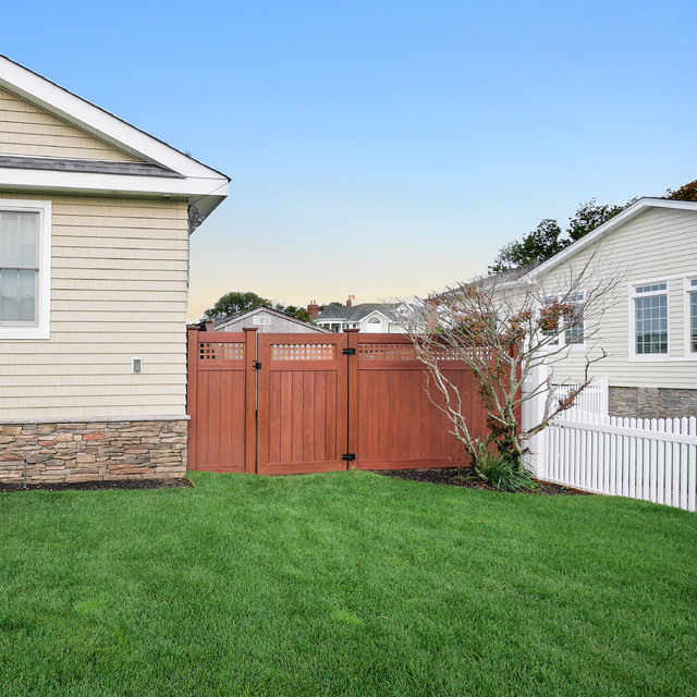 Rosewood Wood Grain PVC Vinyl Privacy Fence and Gate from Illusions