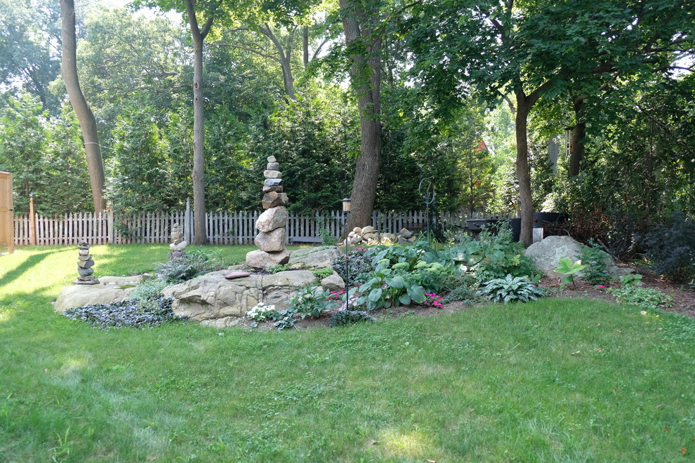 Esempio di un piccolo giardino xeriscape minimal esposto a mezz'ombra dietro casa in estate