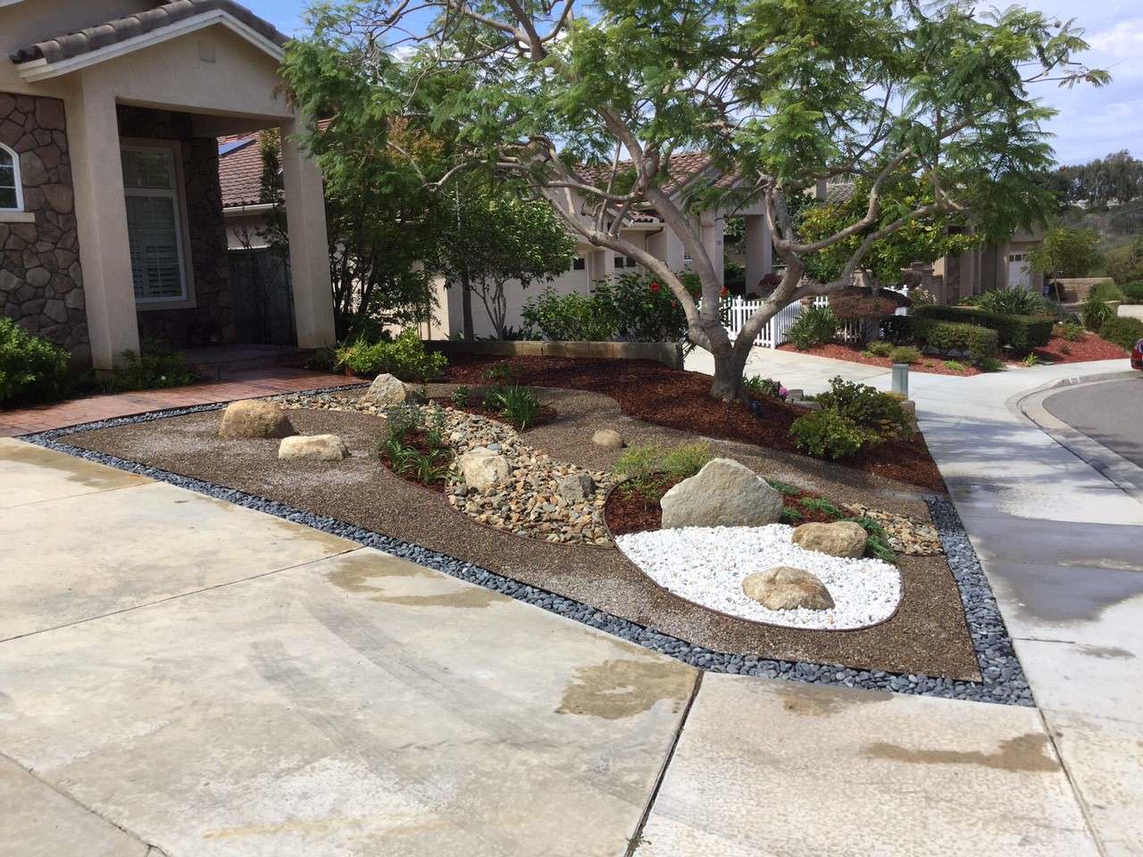San Diego Drought Tolerant Front Yard By Modern Zen Garden Southwestern Landscape San Diego By Southwest Boulder Stone Houzz