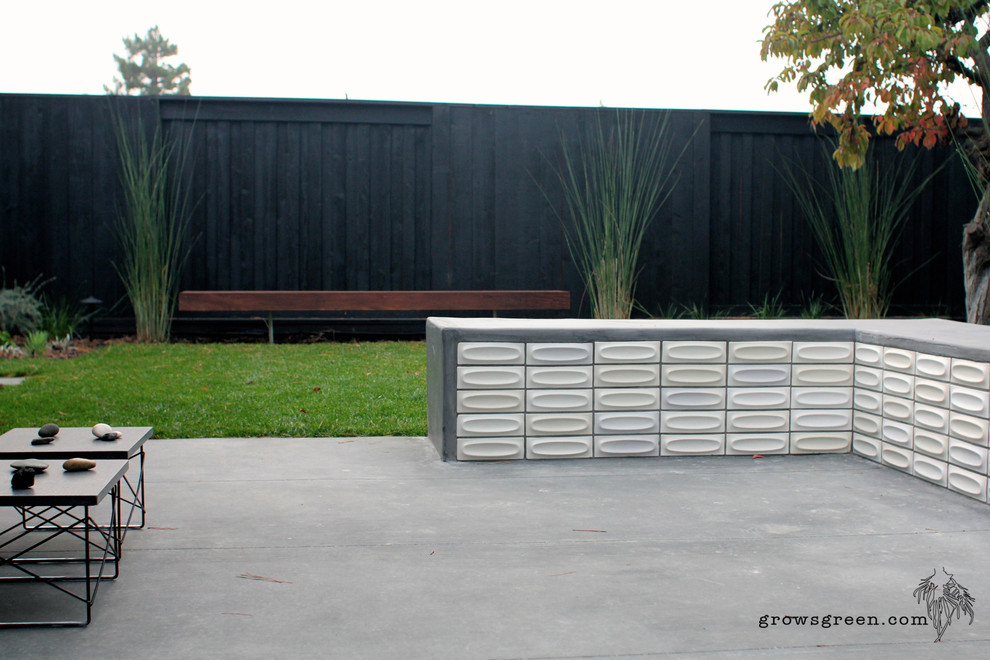 Ispirazione per un giardino minimalista esposto in pieno sole di medie dimensioni con pavimentazioni in cemento