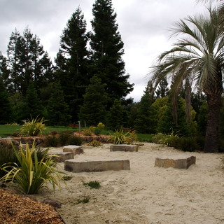 Sand play and fire pit area - Tropical - Landscape - San Francisco - by Elements Landscape Inc | Houzz
