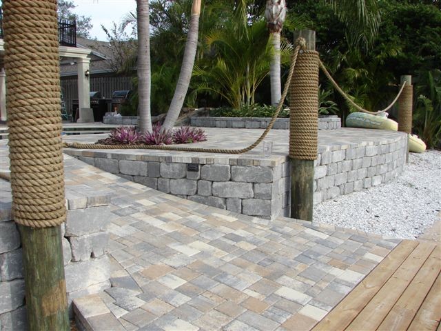 Sea Wall Pavers - Tropical - Landscape - Tampa - by Design Elite Tampa Bay