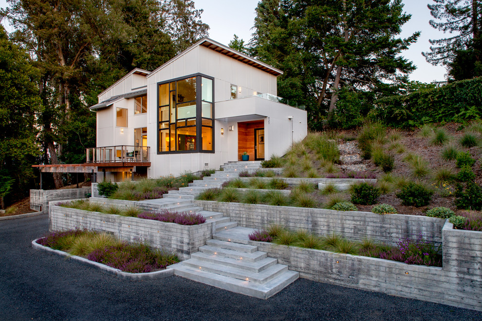 This is an example of a modern retaining wall landscape in San Francisco.
