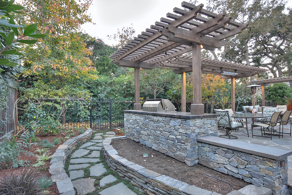 Inspiration for a large traditional backyard landscaping in San Francisco.
