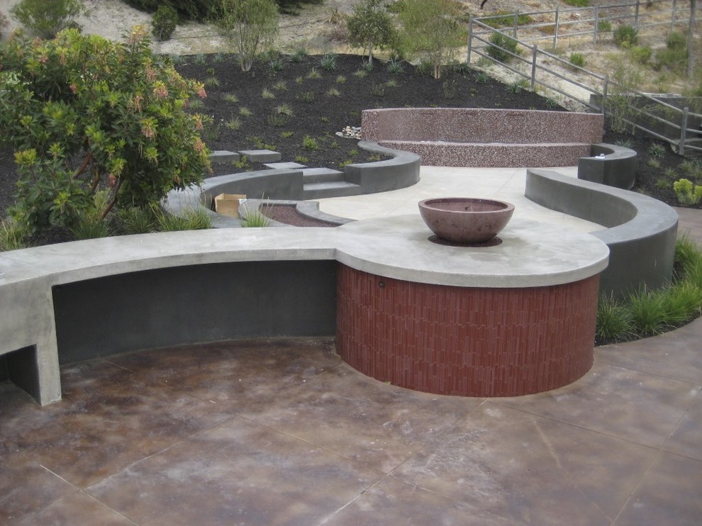This is an example of a contemporary garden in San Luis Obispo with a retaining wall.
