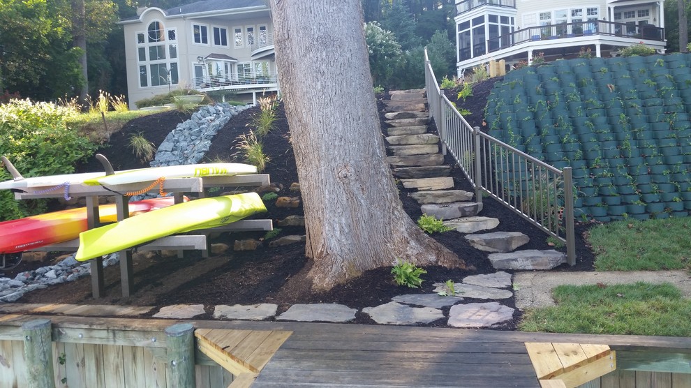 Severna Park Waterfront Erosion control and boat rack Rustic