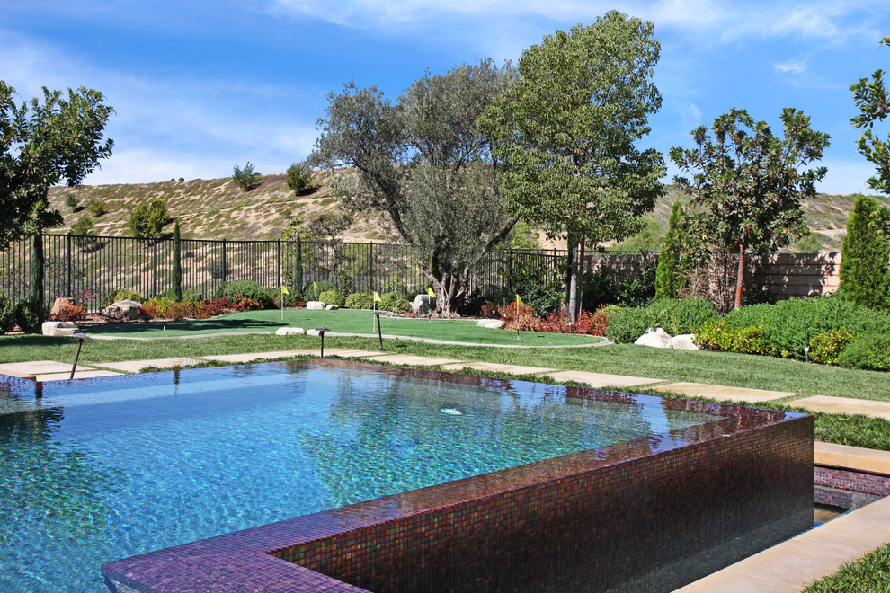 Inspiration for a huge transitional full sun backyard landscaping in Orange County.