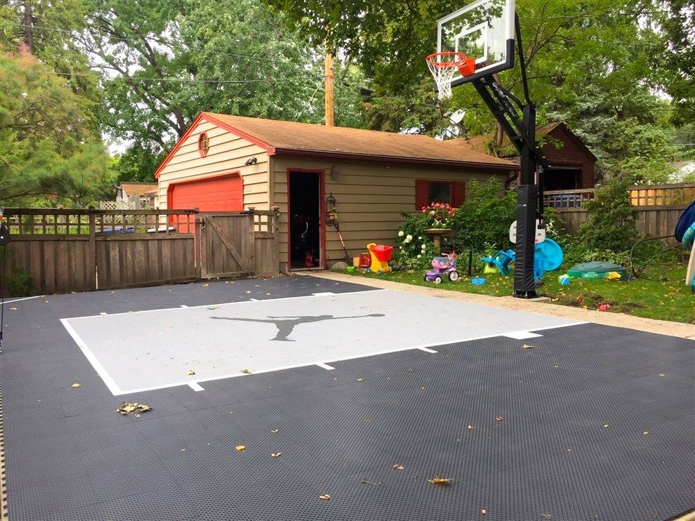 This is an example of a small backyard outdoor sport court in Salt Lake City.