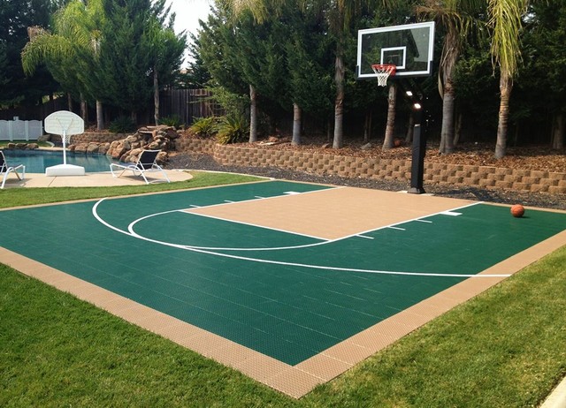 SnapSports Backyard Home Court Build Basketball Court Jardín