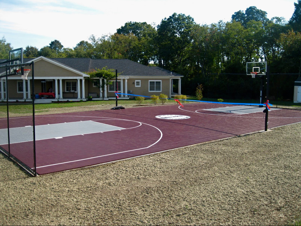 SnapSports Multi Sport Backyard Basketball Court Install Landscape