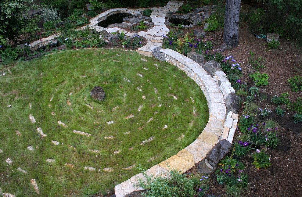 Modelo de jardín actual con fuente
