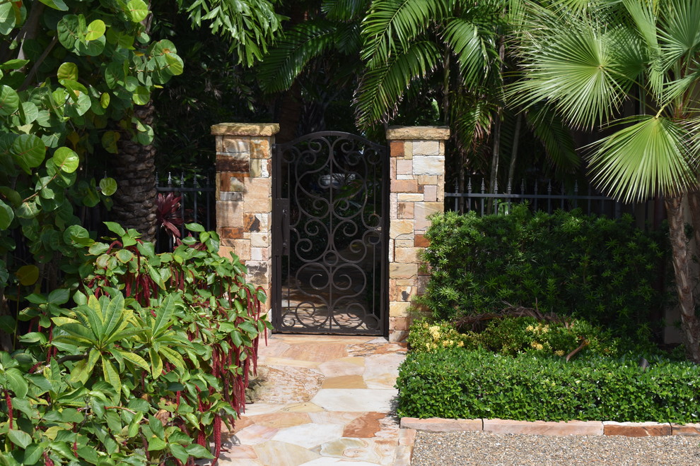 South Florida Tropical garden entrance - Traditional - Landscape ...