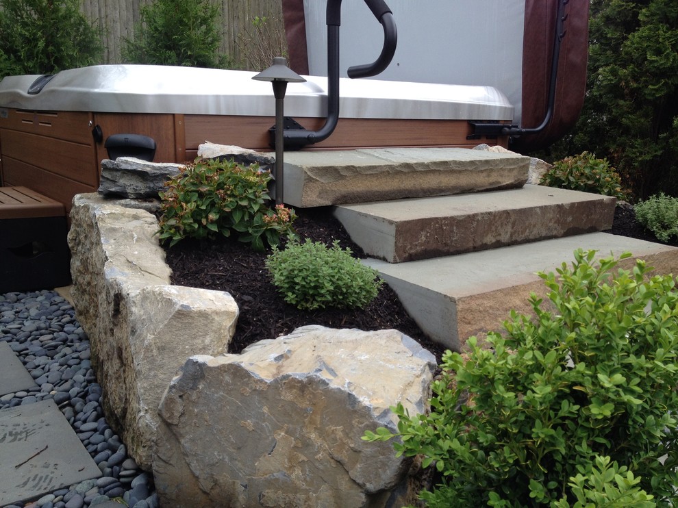 Spa Patio Design. Syosset, NY. Rustic Landscape New York by