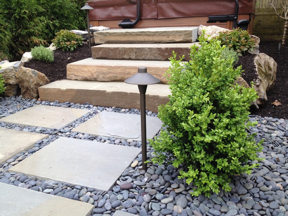 Spa Patio Design. Syosset, NY. Rustic Landscape New York by