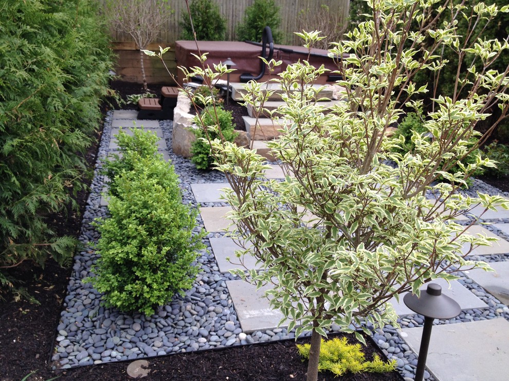 Spa Patio Design. Syosset, NY. Rustic Landscape New York by