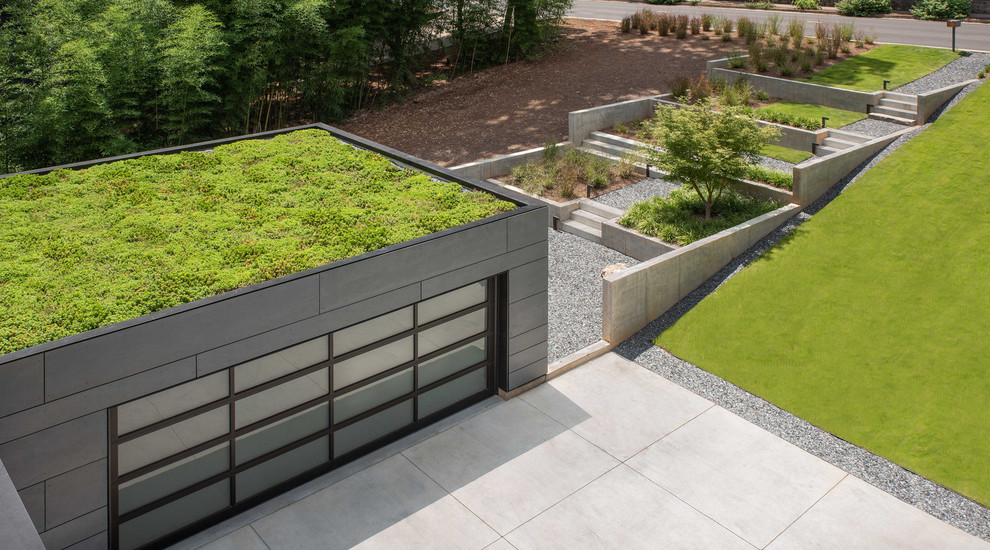 Design ideas for a modern gravel landscaping in Atlanta.