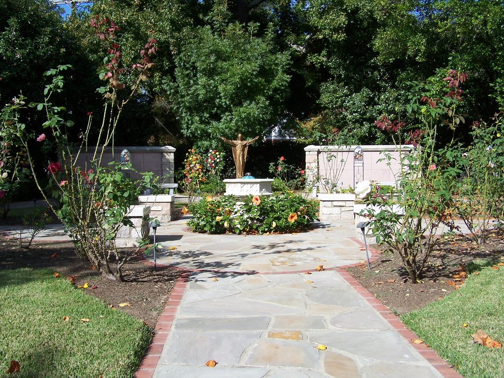 This is an example of a garden in Charlotte with a garden path.