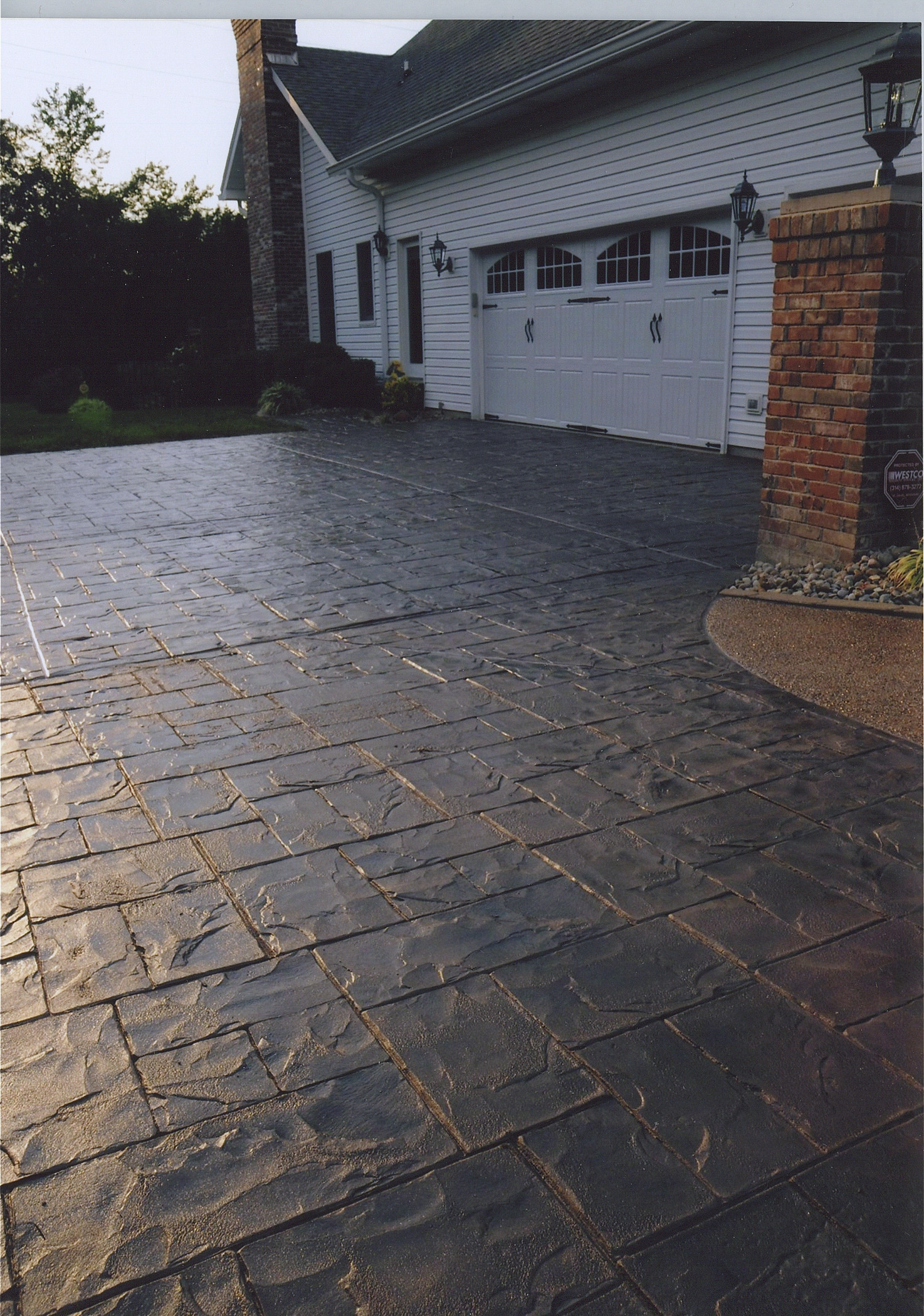 Stamped Concrete Driveway Overlay Modern Landscape St Louis By Decorative Concrete Resurfacing Houzz