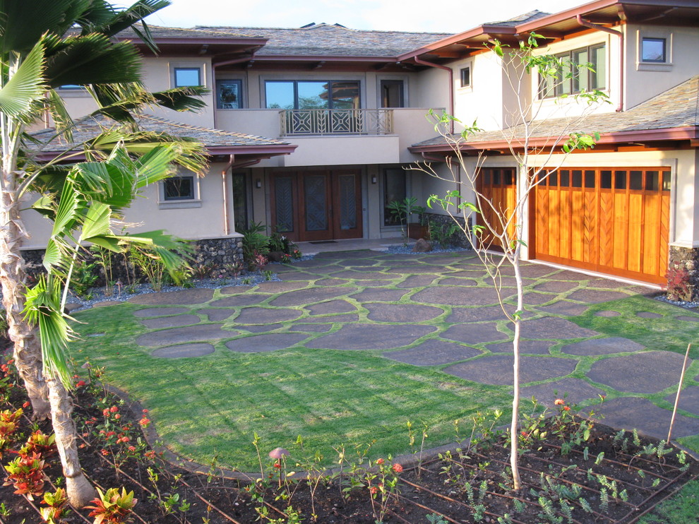 Stamped concrete driveways Tropical Landscape Hawaii by