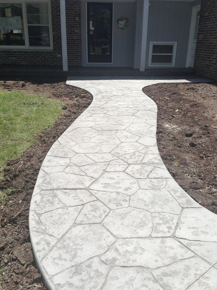 Stamped Concrete Walkway - Landscape - Chicago - by B.G.R. Construction