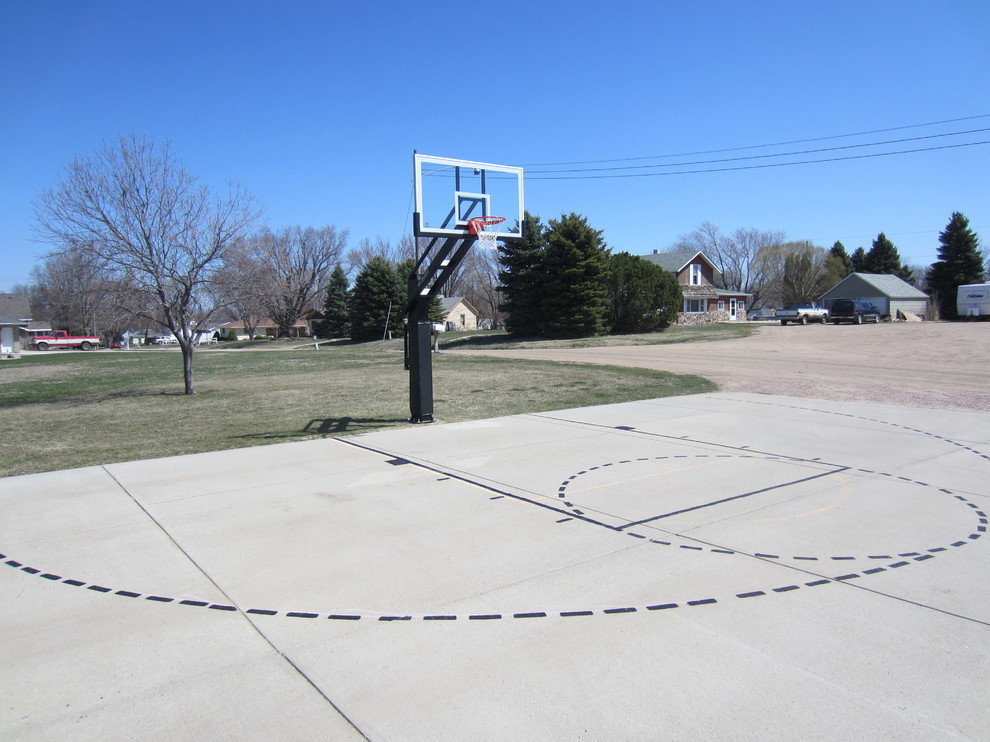 This is an example of a large traditional partial sun backyard outdoor sport court in Omaha.